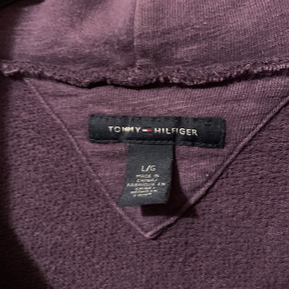 TOMMY HILFIGER Plum Collared Sweater w/ Pocket - Picture 4 of 5